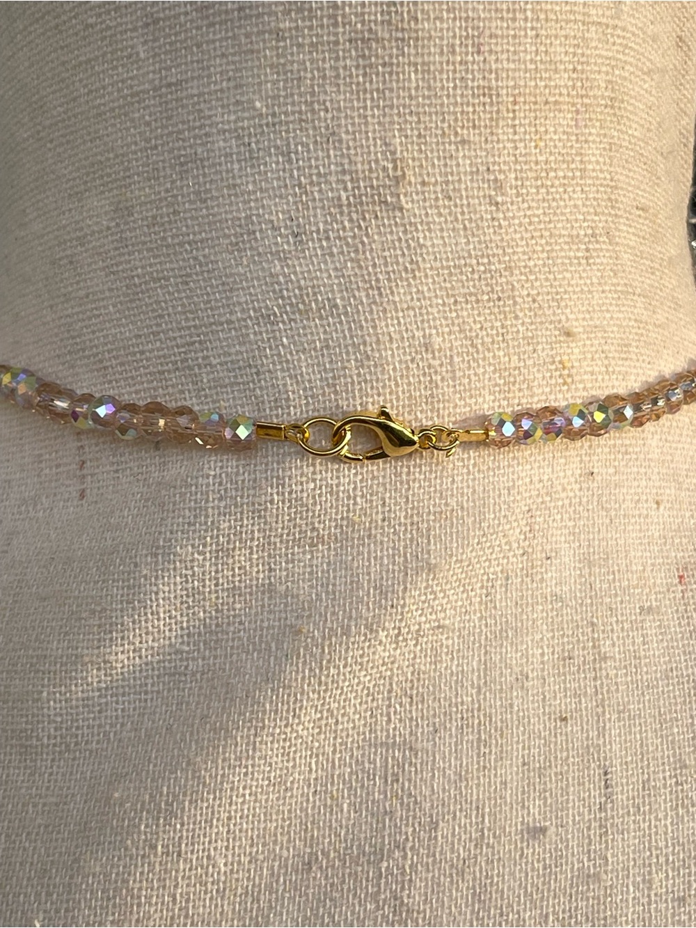 Amethyst Gold Tone Wire Wrap Champagne Glass Beaded Necklace - Picture 4 of 4